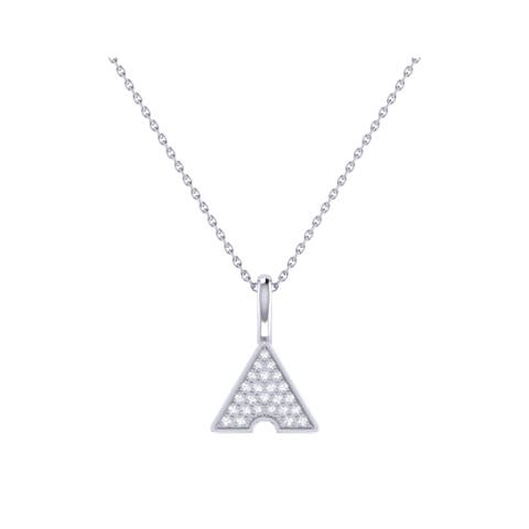 Skyscraper Triangle Sterling Silver Diamond Chain Pendant
