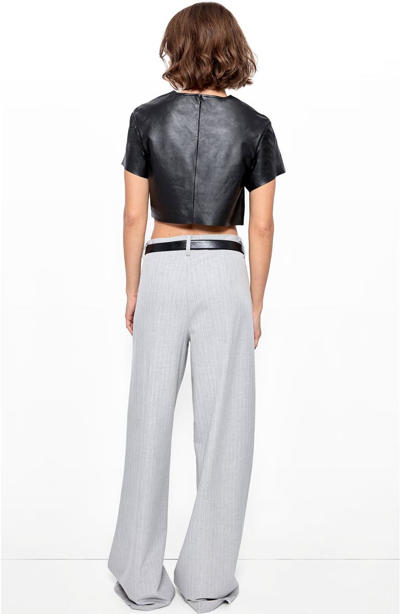 AS by DF Beck Upcycled Leather Tee, Alternate, color, Black