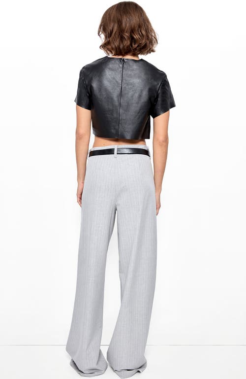 As By Df Beck Upcycled Leather Tee In Black