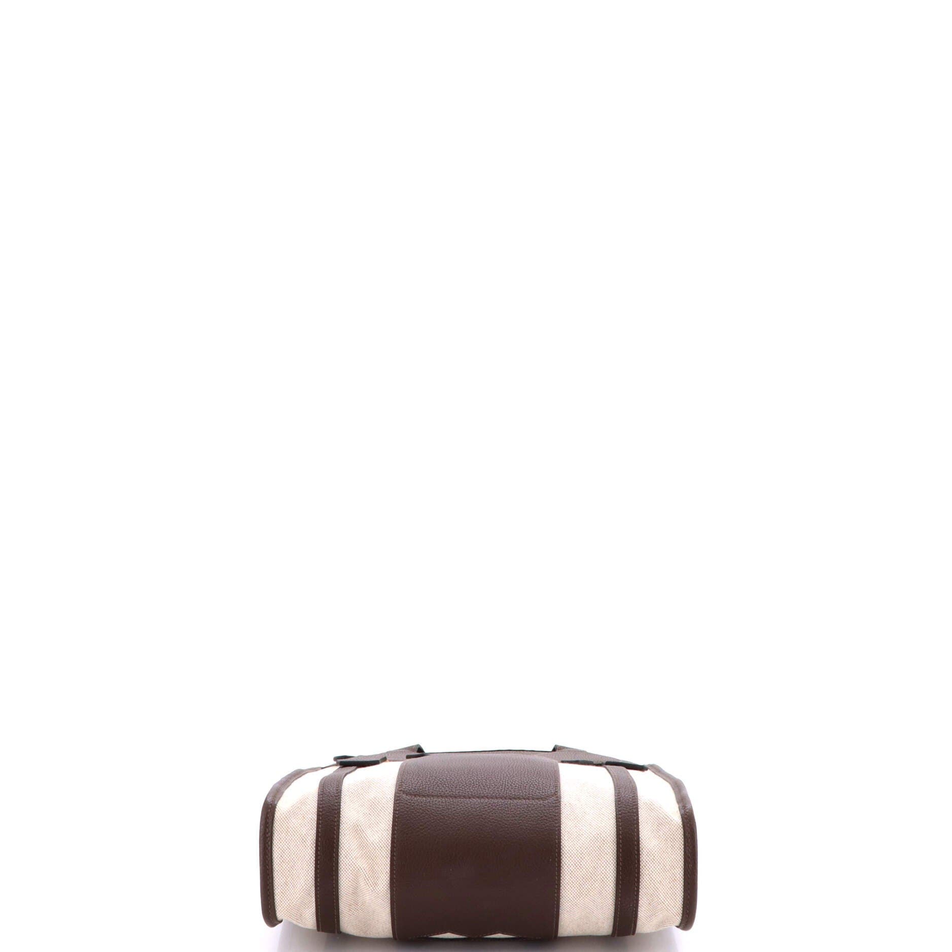 Pre-Owned Hermes Petit H Dream Catcher Tote Toile and Leather, Alternate, color, Ecru