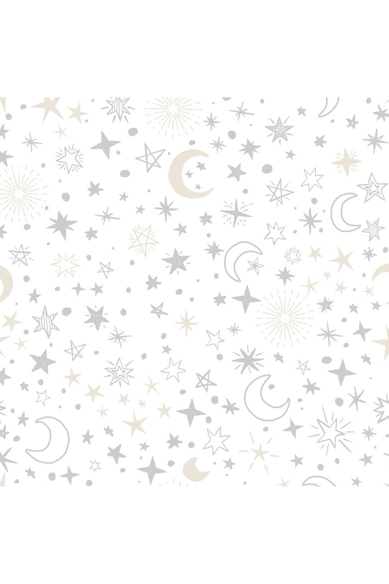 Goodnight Moon 100% Cotton Fitted Crib Sheet - Moon/Stars, Alternate, color, White
