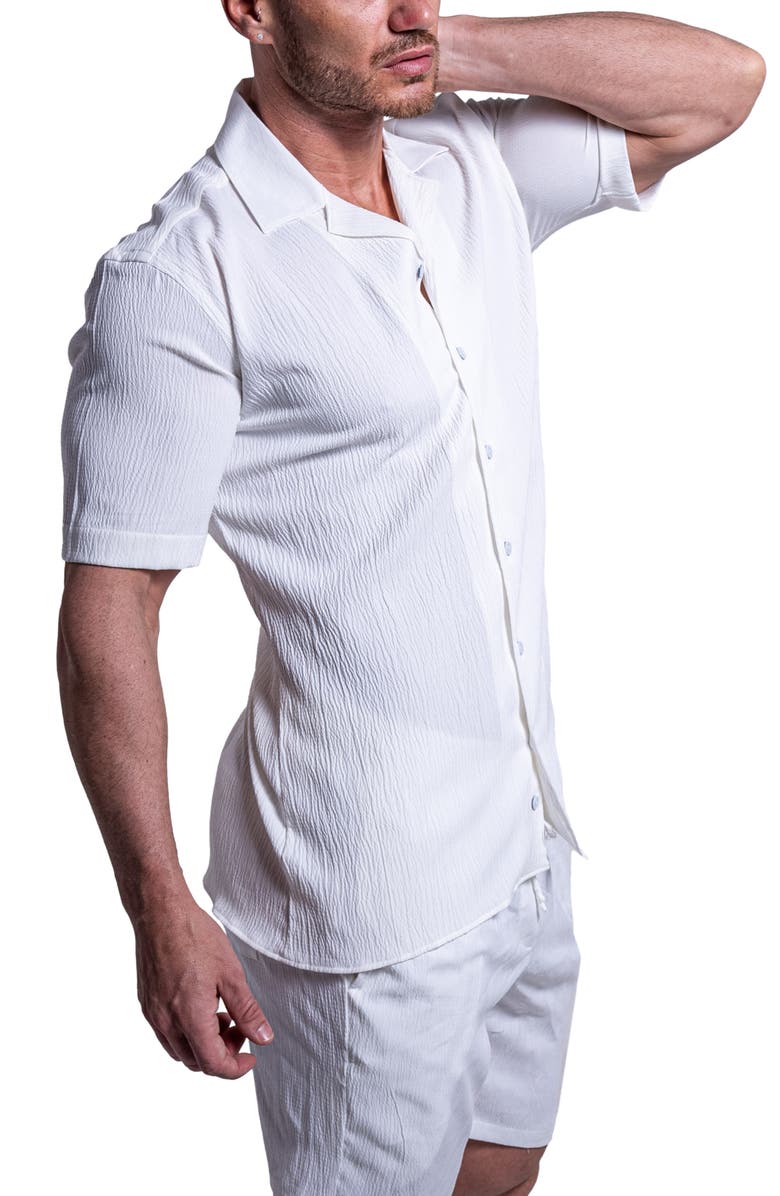 Maceoo Everyday White Short Sleeve Button-Up Shirt, Alternate, color, White