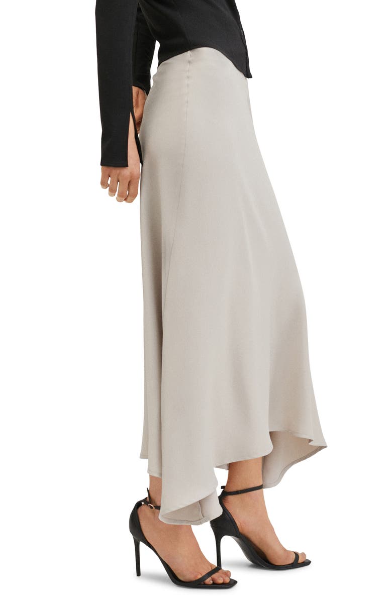 MANGO Asymmetric Satin Midi Skirt, Alternate, color, 