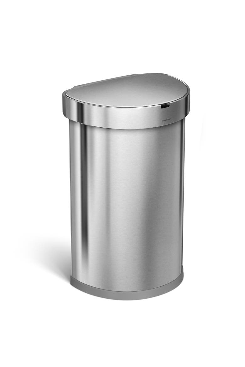 45L semi-round sensor can, Main, color, Brushed