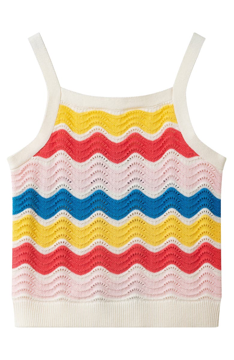 Andy & Evan Sunshine Ripple Crochet Top & Shorts Set, Alternate, color, White Multi