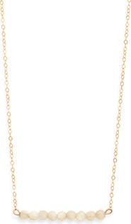 House of Olia Reom Expression 14k Gold Filled Mother of Pearl Bar Necklace