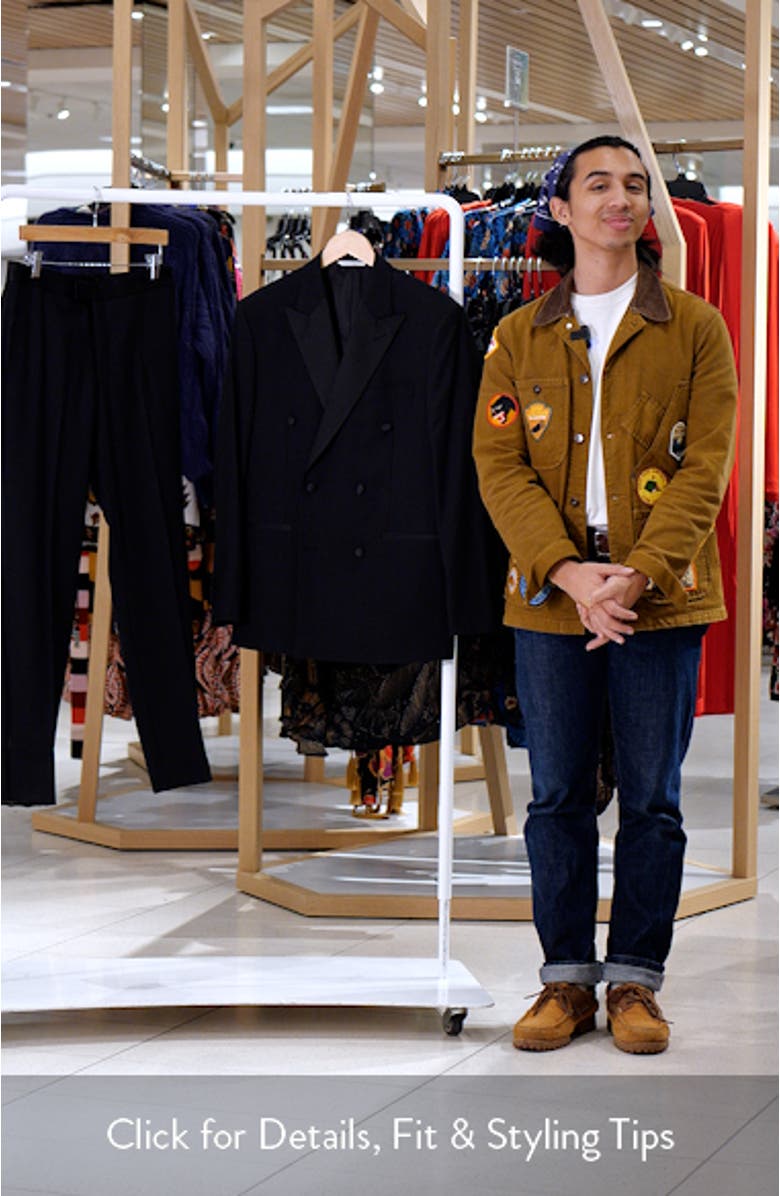 Eden Double Breasted Black Wool Tuxedo, sales video thumbnail