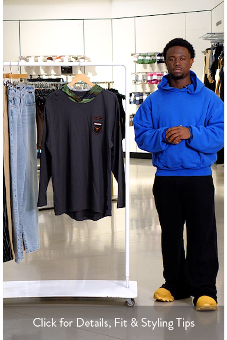Men's Nike Anthracite Texas Longhorns Military Long Sleeve Hoodie T-Shirt video