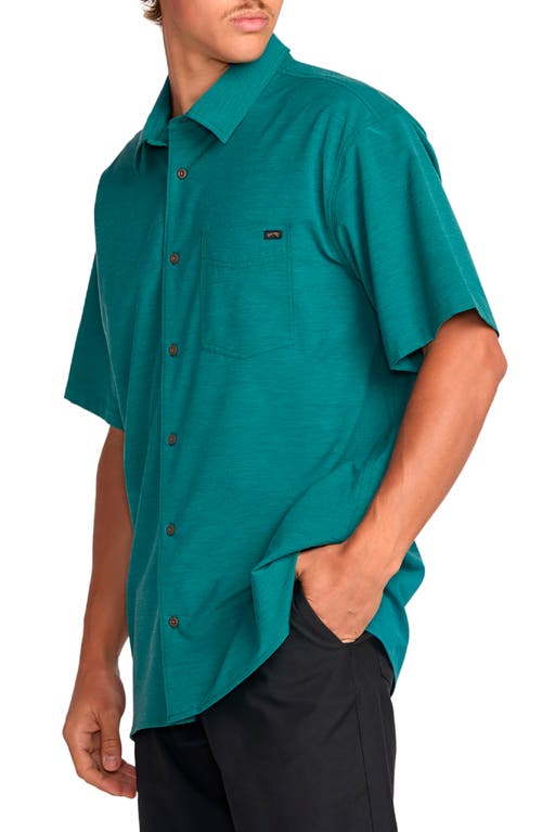 Billabong Surftrek Print Short Sleeve Button-up Shirt In Blue
