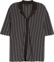Reiss Drake Button-Up Knit Stripe Shirt