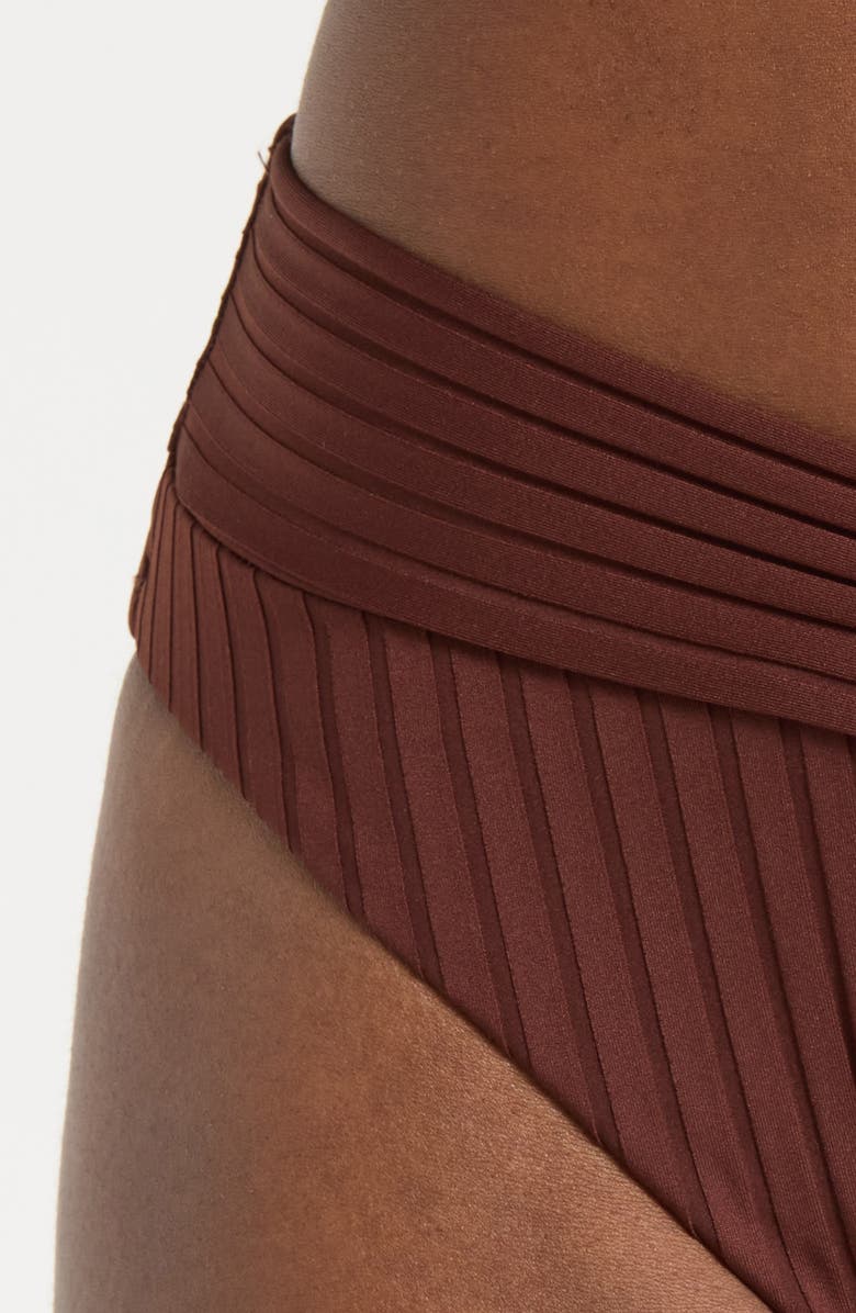 Sanctuary V-Front High Cut Bikini Bottoms, Alternate, color, Espresso