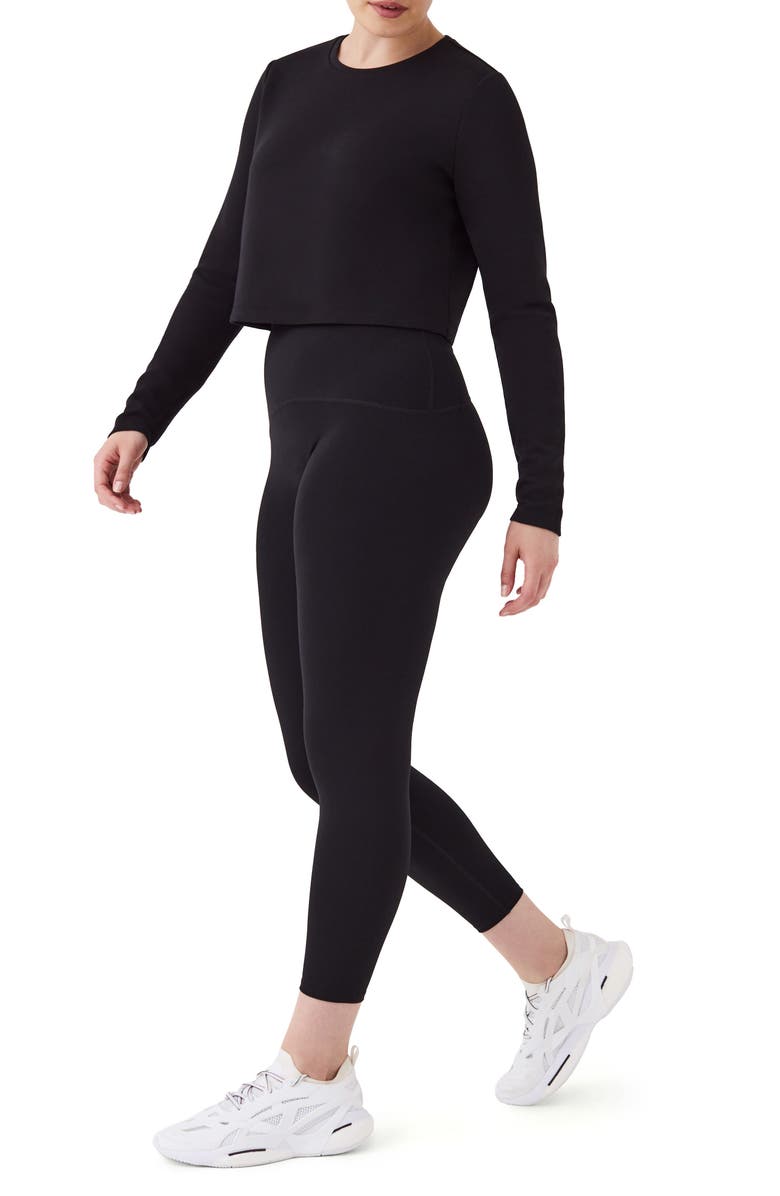 SPANX<sup>®</sup> AirEssentials Long Sleeve Crop Top, Alternate, color, 