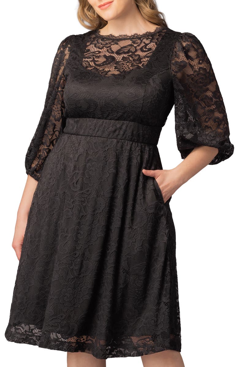 Kiyonna Hepburn Lace Cocktail Dress, Alternate, color, 