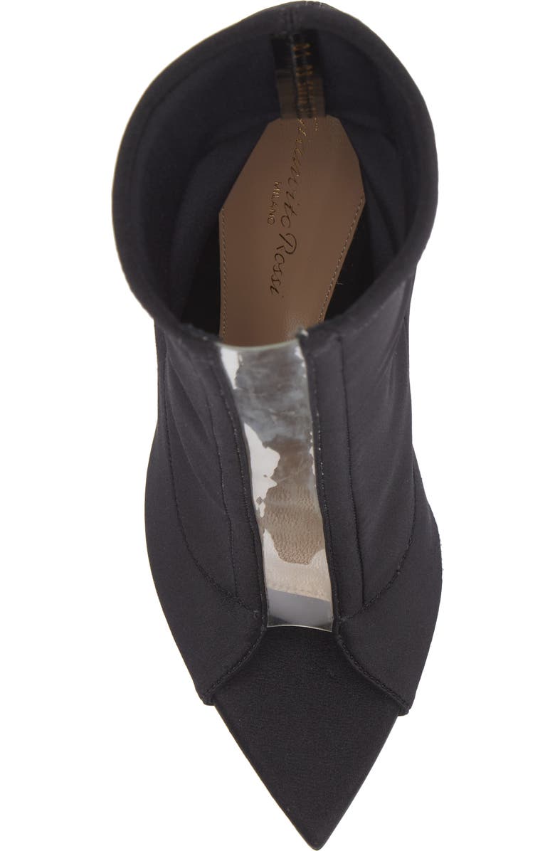 Gianvito Rossi Transparent Stripe Stretch Bootie, Alternate, color,