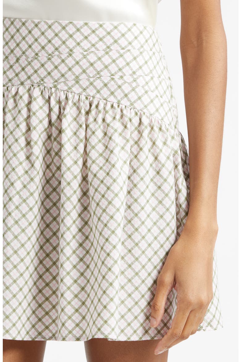 Wallis Plaid Cotton Blend Miniskirt, Alternate, color, ARMY GREEN PLAID