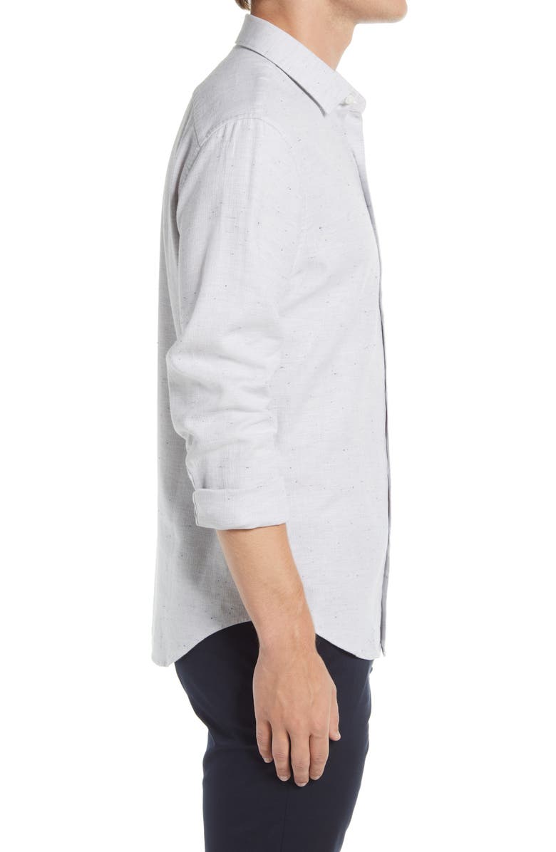 Bonobos Slim Fit Stretch Linen & Cotton Button-Up Shirt, Alternate, color, 