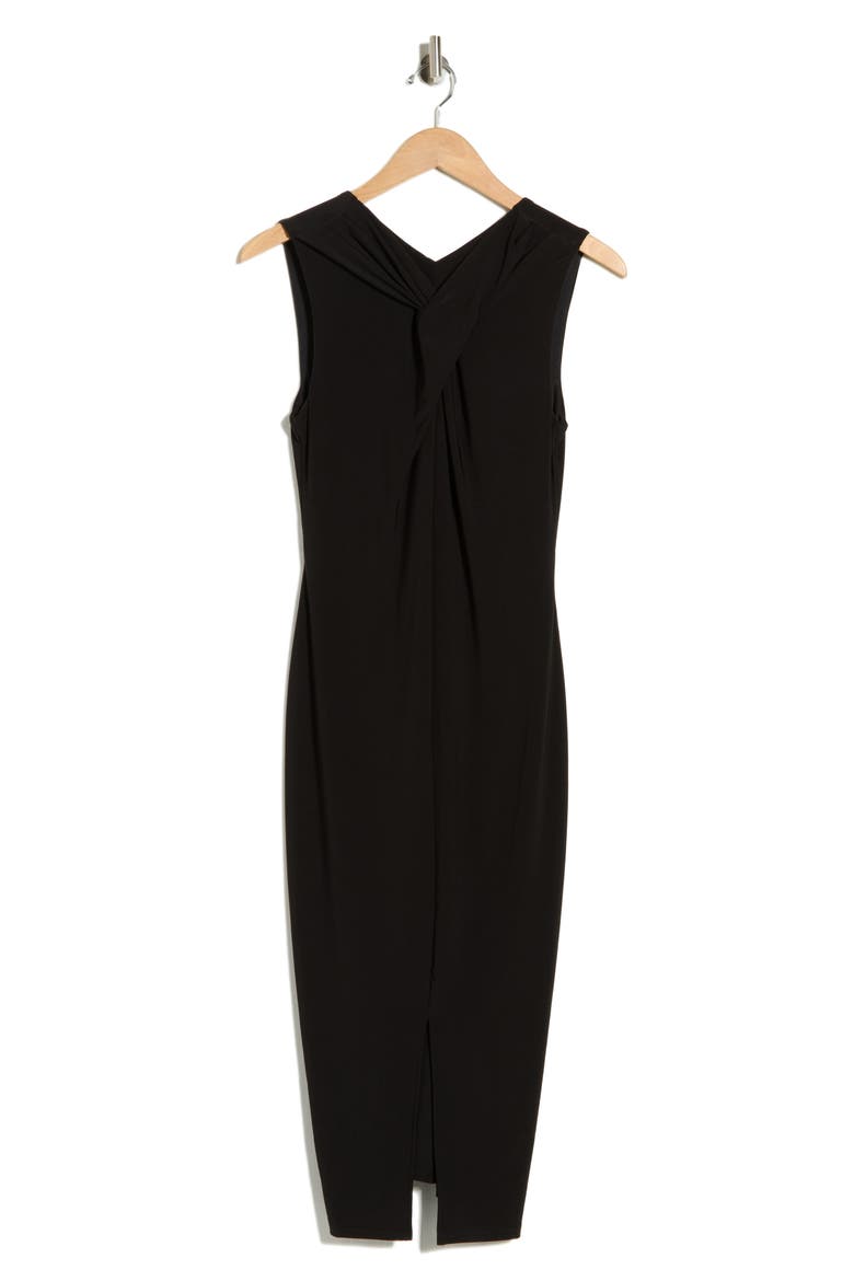 V-Neck Jersey Midi Dress, Alternate, color, BLACK