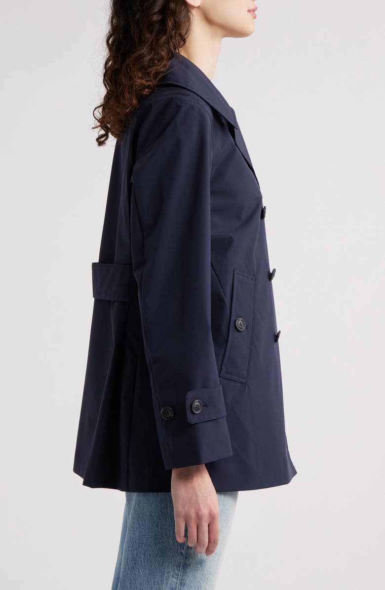 Save The Duck Sofi Water Resistant Trench Coat, Alternate, color, Blue Black