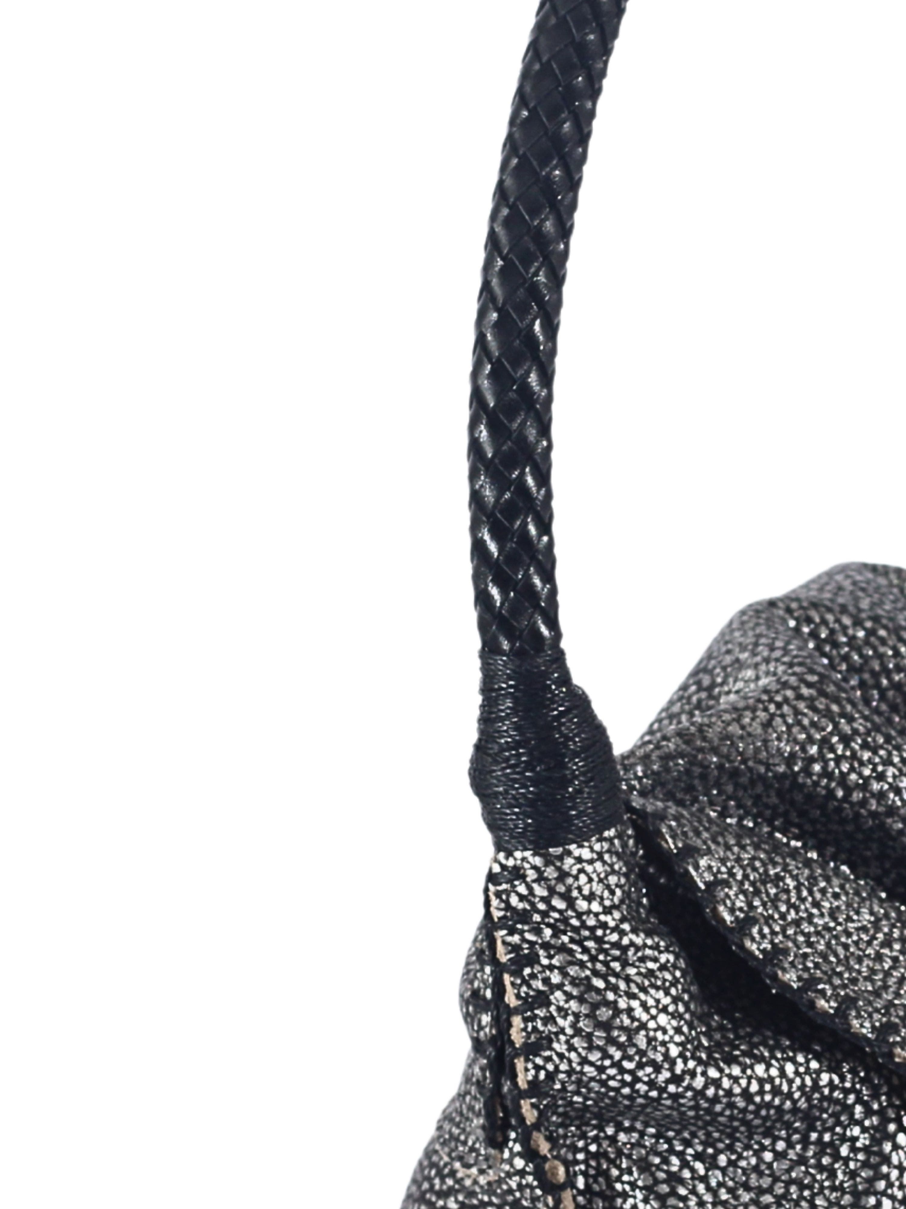 Carlos Falchi Shoulder Butterfly Top Grain Leather Bag, Alternate, color, Roman Chrome