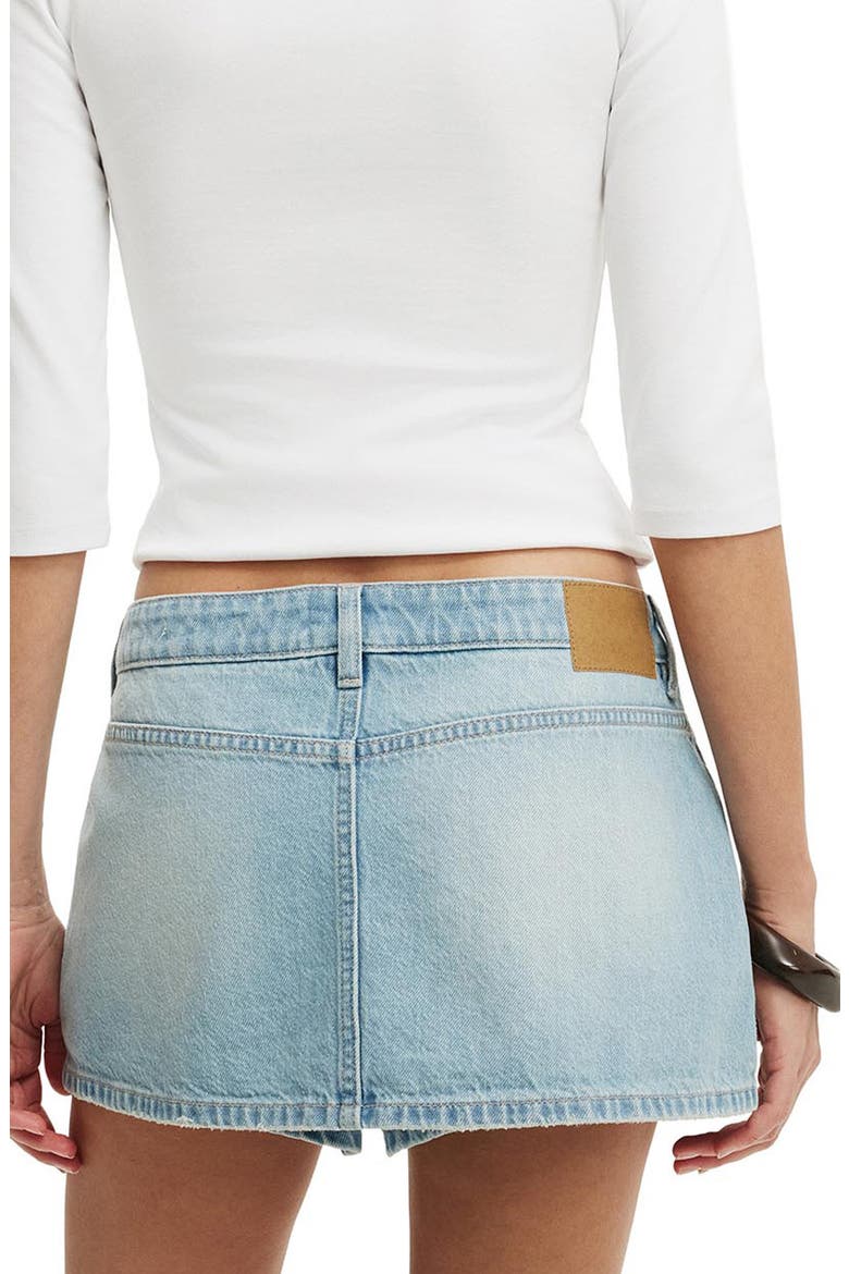 Low Rise Denim Miniskort, Alternate, color, LAUREL BLUE
