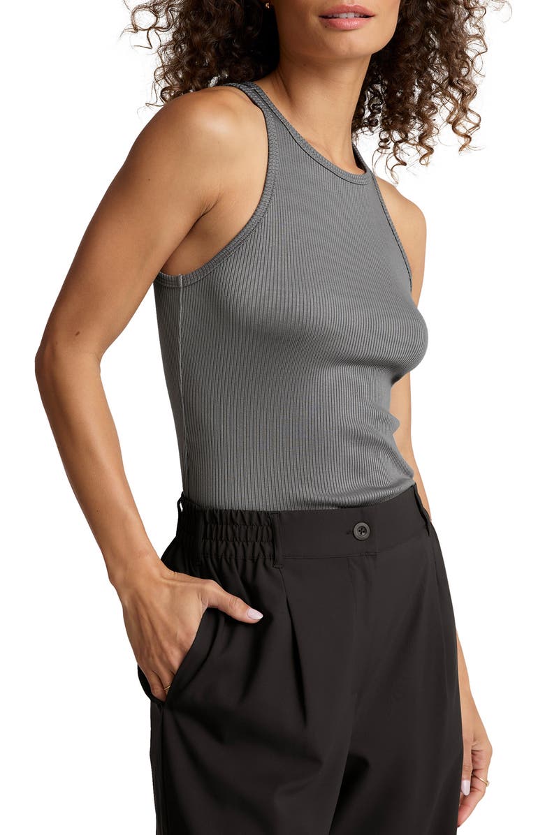 Beyond Yoga Formation Rib Tank, Alternate, color, Stone Gray