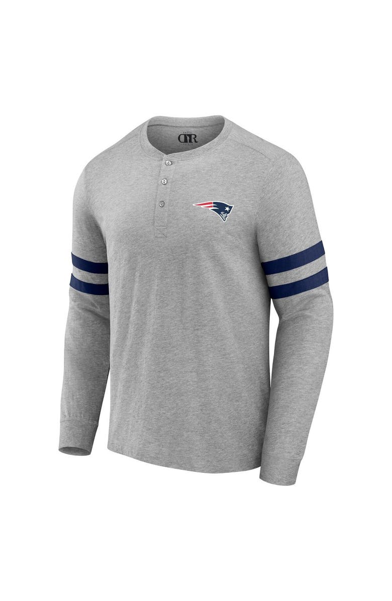 NFL X DARIUS RUCKER Men's NFL x Darius Rucker Collection by Fanatics Heather Gray New England Patriots Henley Long Sleeve T-Shirt, Alternate, color,