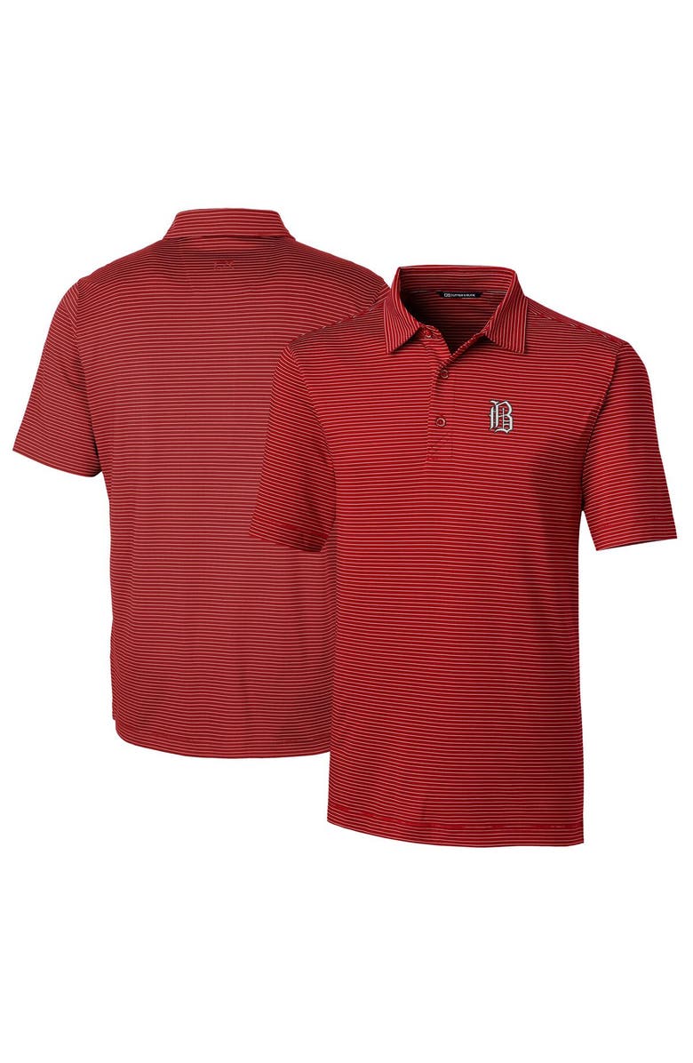 Cutter & Buck Men's Cutter & Buck  Red Birmingham Barons Big & Tall Forge Pencil Stripe Stretch Polo, Main, color, 