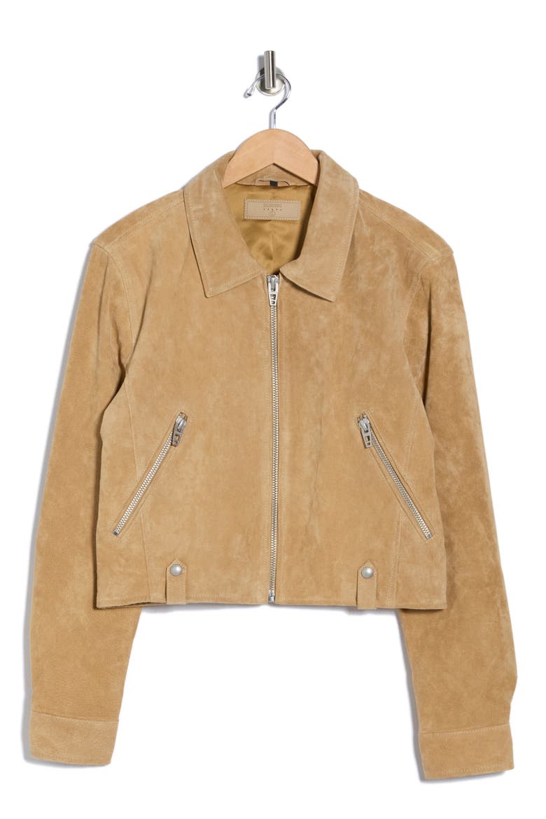 Crop Suede Jacket, Alternate, color, CINNAMON CRUNCH