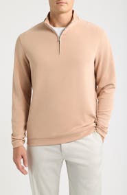 Peter Millar Crown Crafted Soft Suede Performance Quarter Zip Pullover