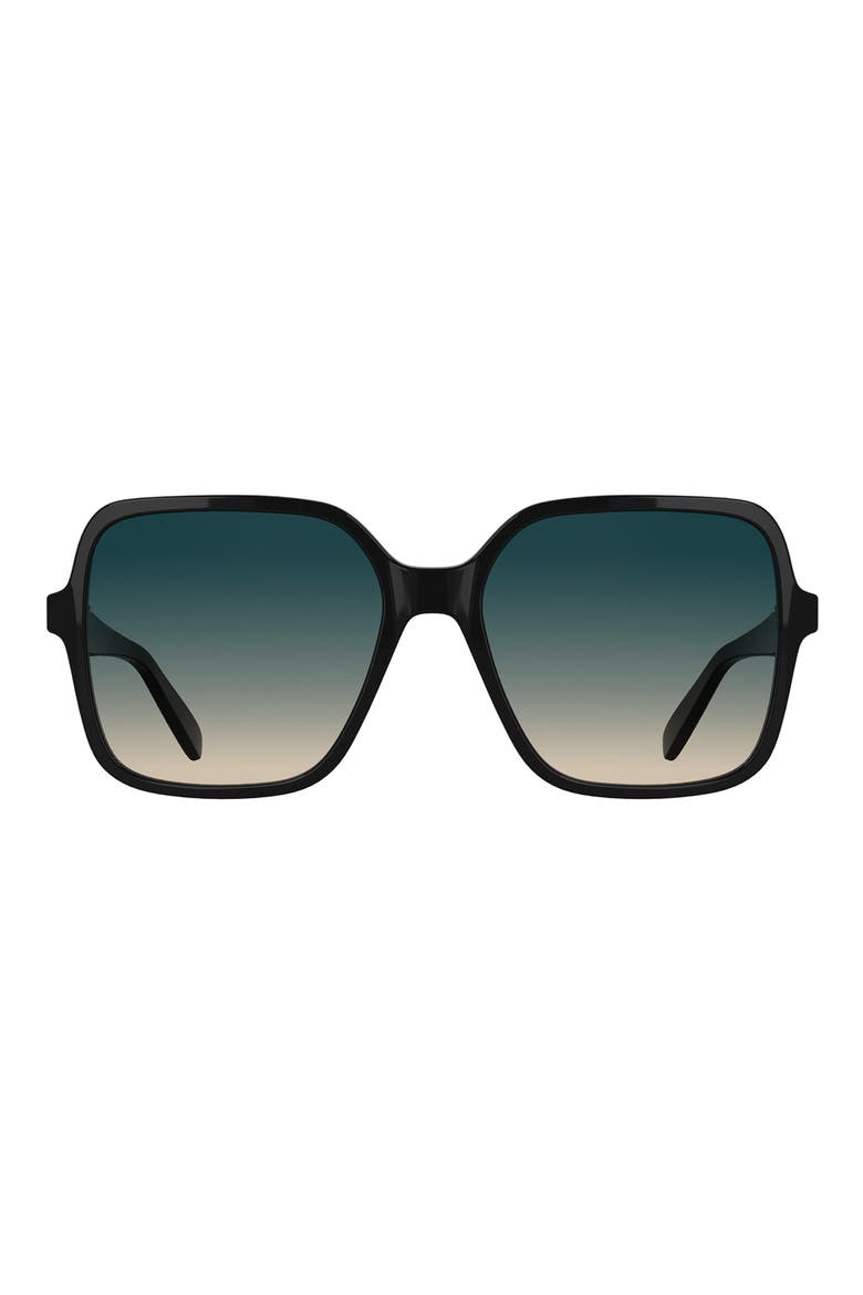 Le Pliage 57mm Gradient Modified Rectangular Sunglasses, Main, color, BLACK