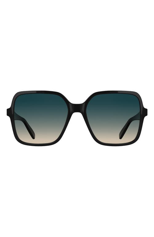 Longchamp Le Pliage 57mm Gradient Modified Rectangular Sunglasses In Black