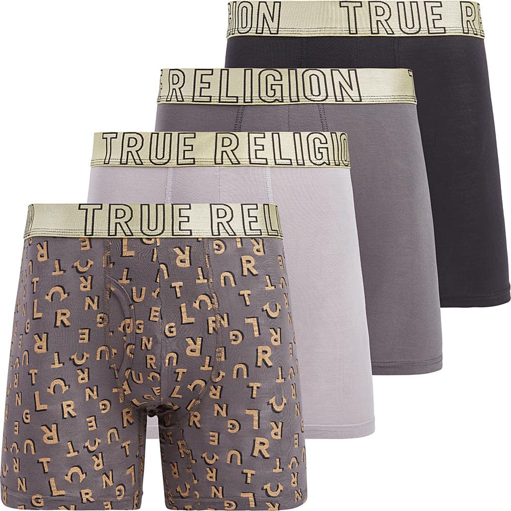 True Religion Boxer Briefs Stretch Underwear Pack Of 4 In Multi