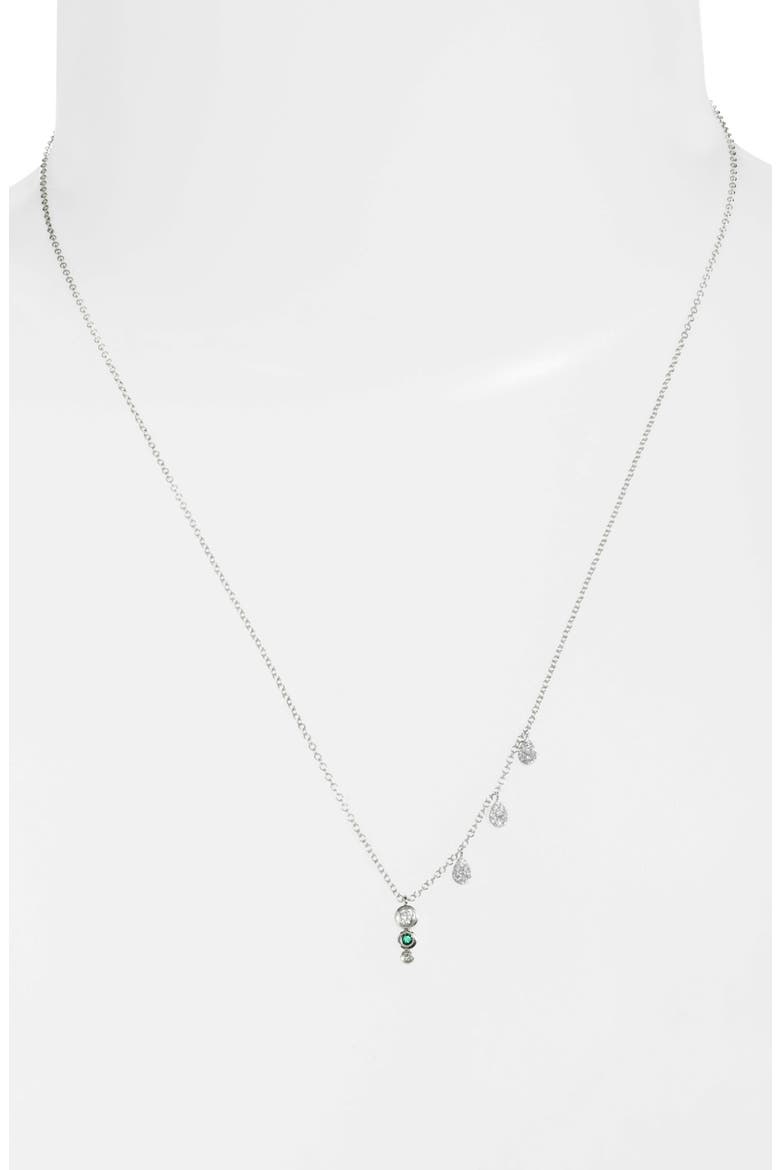 Diamond & Emerald Multi Charm Pendant Necklace, Alternate, color, YELLOW GOLD