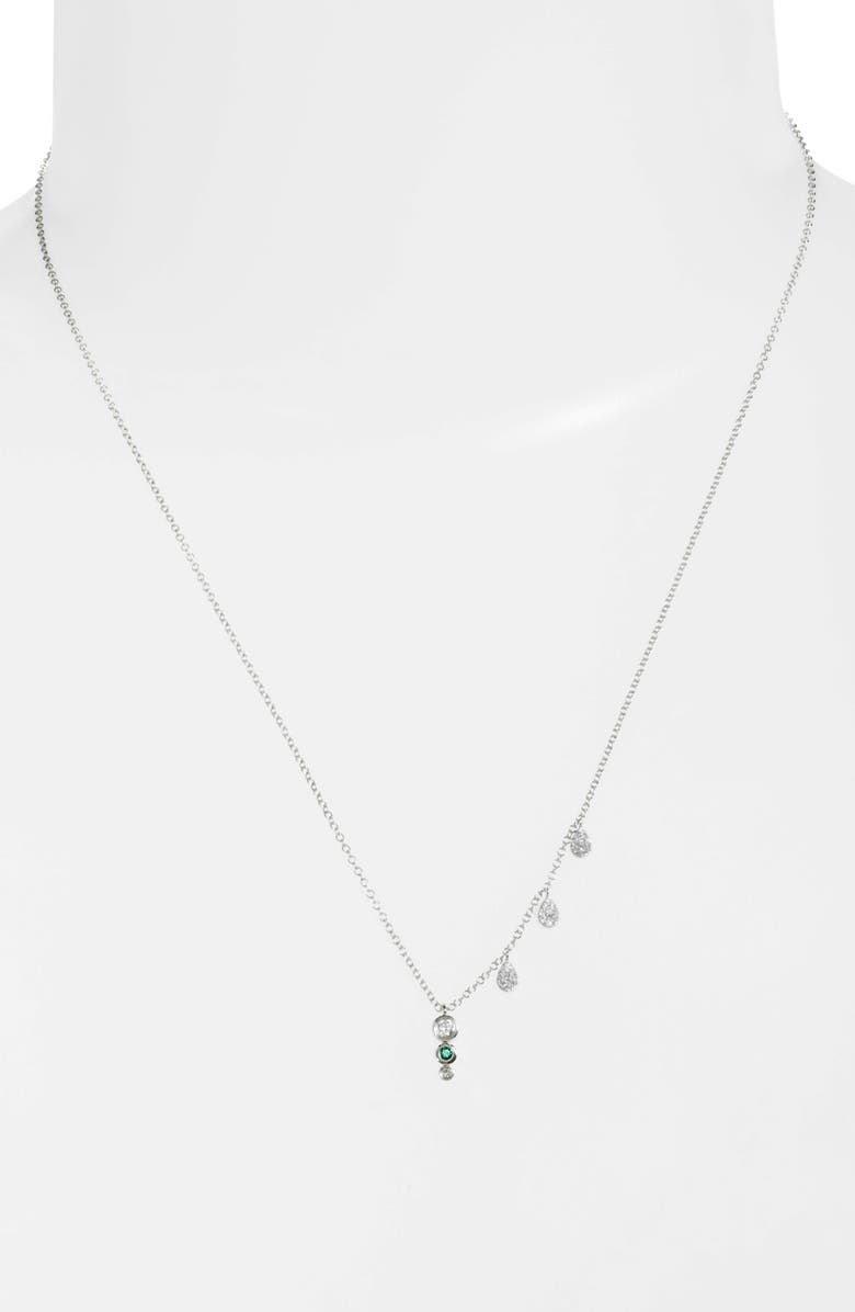 Meira T Diamond & Emerald Multi Charm Pendant Necklace, Alternate, color,