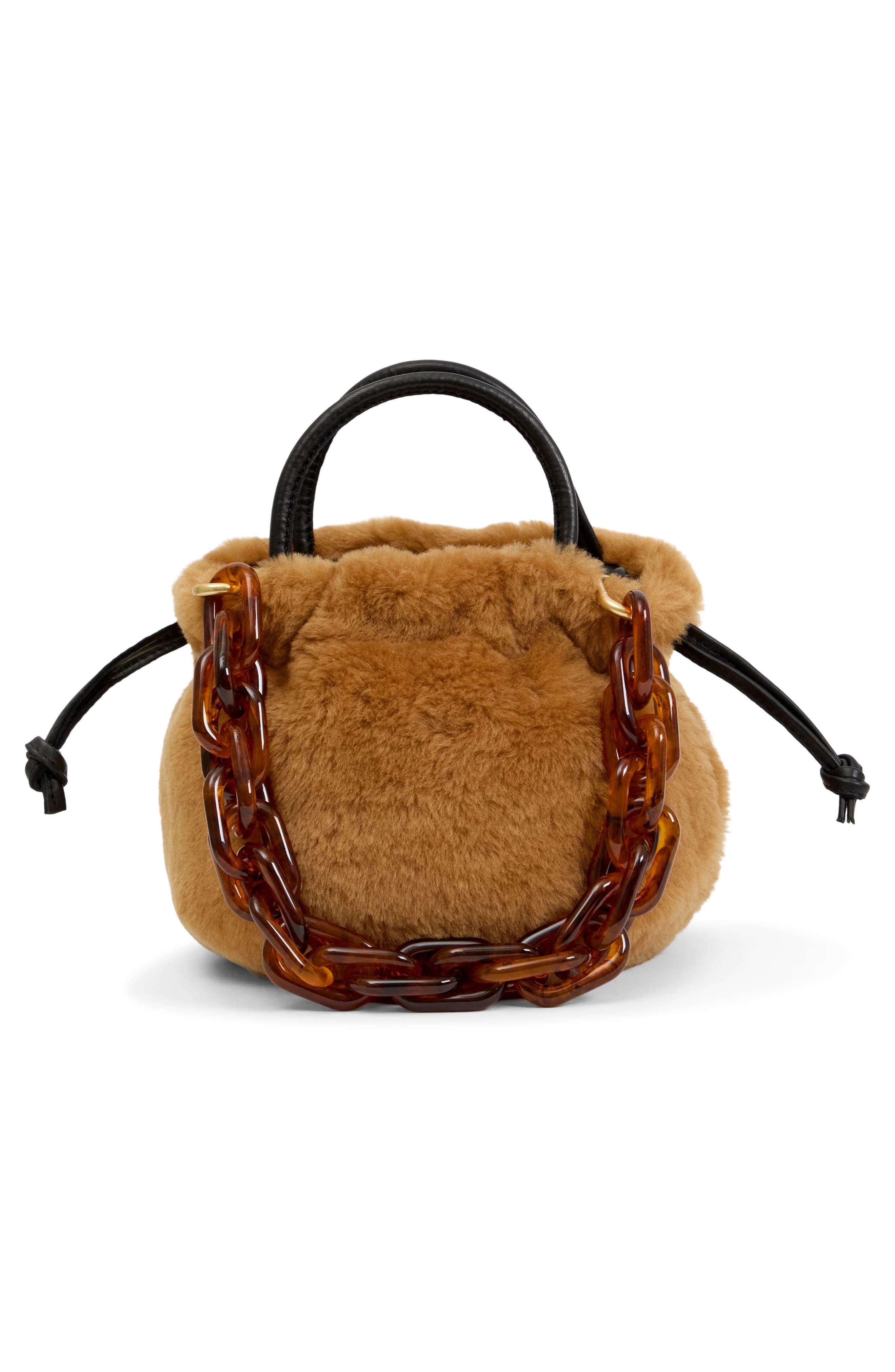 Emma Shearling Top Handle Bag, Alternate, color, TEDDY