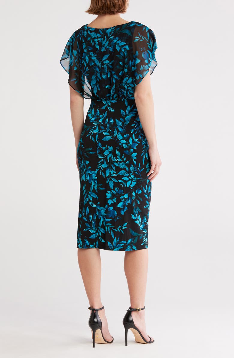 Connected Apparel Chiffon Overlay Midi Dress, Alternate, color,