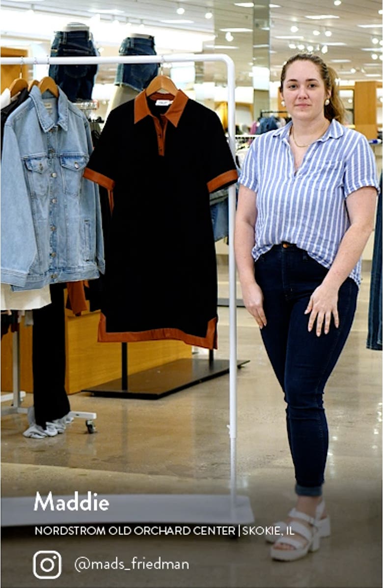 Faux Leather Trim Shirtdress, sales video thumbnail