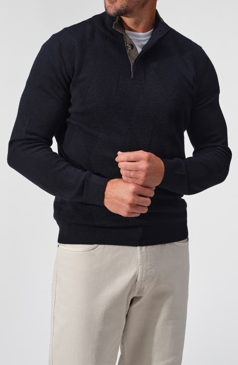 Merino Wool Button Pullover Sweater