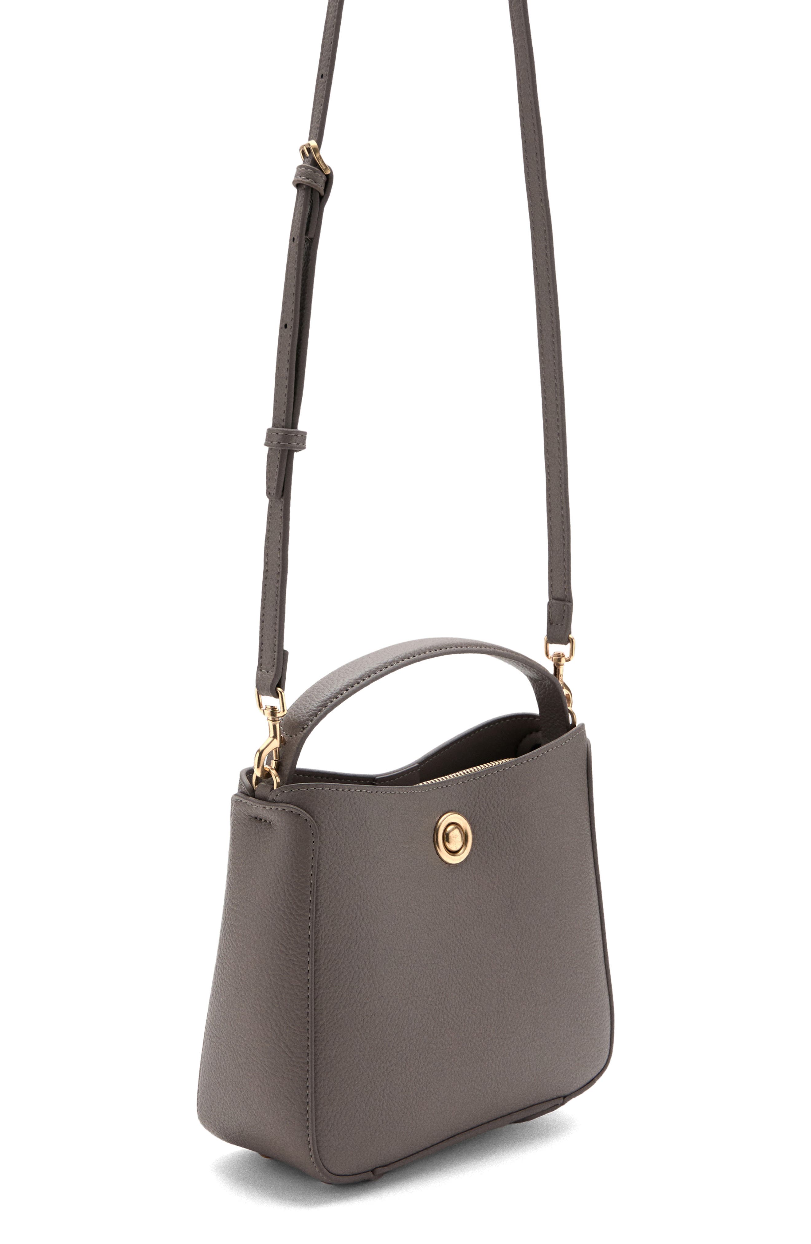 MANGO Small Crossbody Bucket Bag, Alternate, color, Light/ Pastel Brown