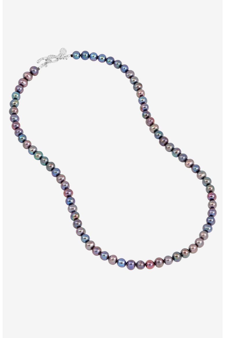 Timeless Peacock Freshwater Pearl Necklace, Alternate, color, Sterling Silver