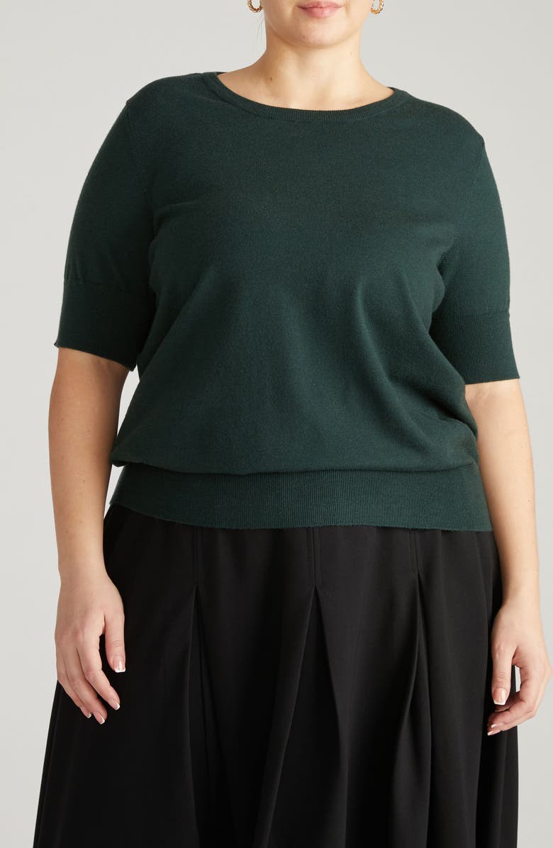 Universal Standard Rosie Short Sleeve Sweater, Main, color, Scarab Green
