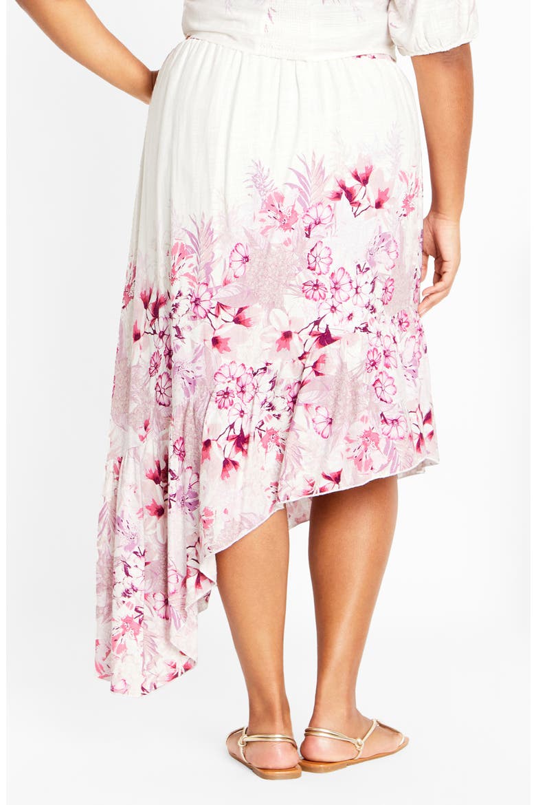 Isabella Border Asymmetric Skirt, Alternate, color, SWEET