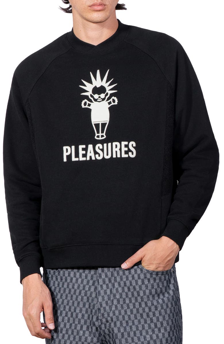 PLEASURES Punk Baby Sweatshirt, Main, color, Black