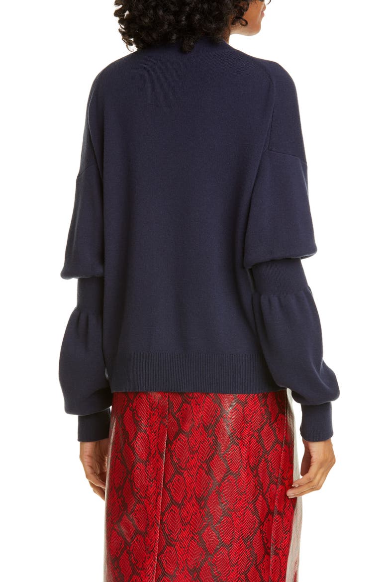 Double Cuff Cardigan, Alternate, color, NAVY