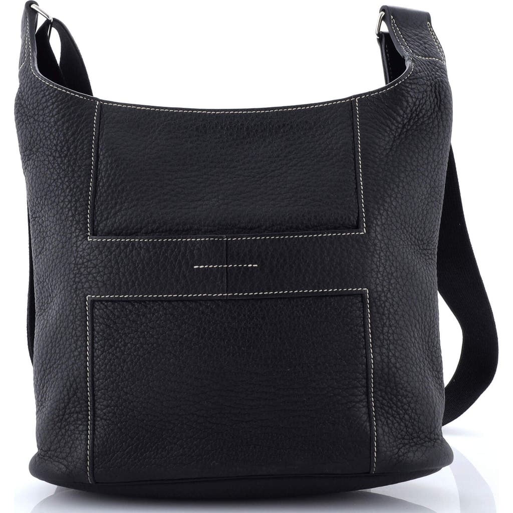 Pre-owned Hermes Hermes Sac Good News Bag Leather Pm In Black