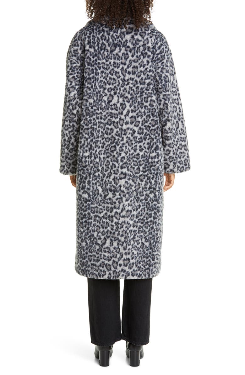 Stand Studio Maria Long Leopard Print Faux Fur Coat, Alternate, color,