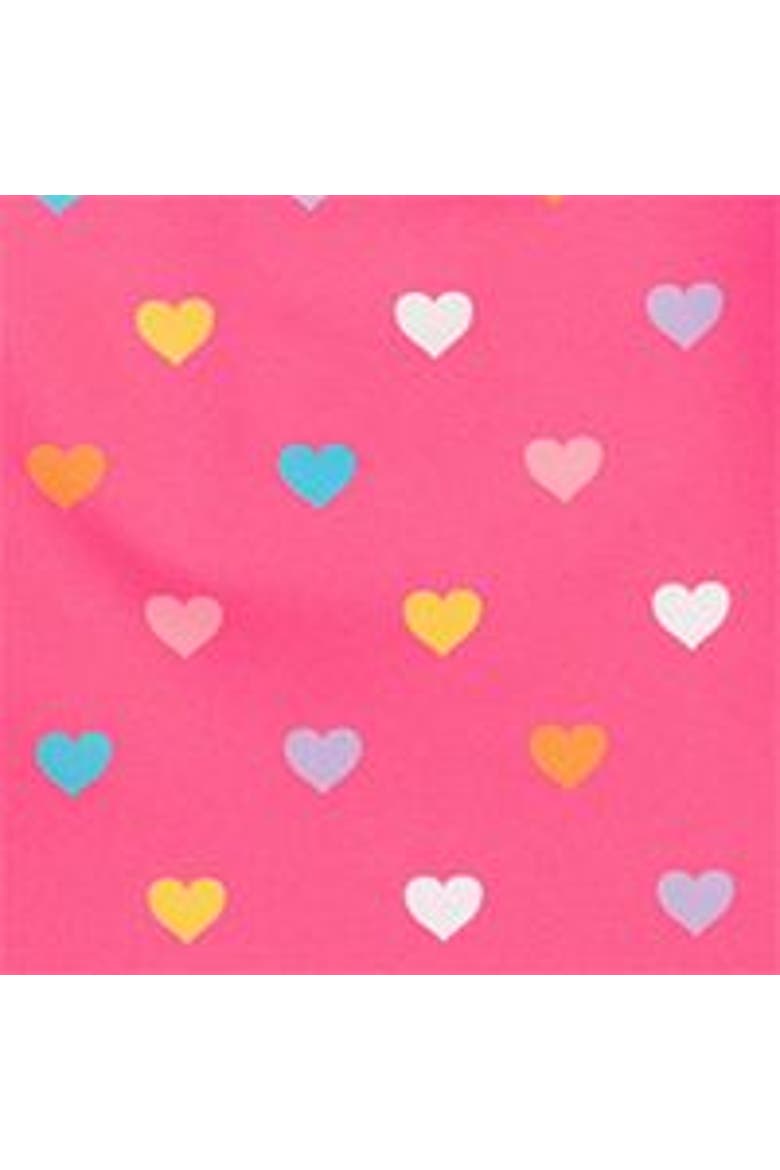 Girls UPF50+ Long Sleeve Zipper Rash Guard 2-Piece, Alternate, color, Colorful Hearts