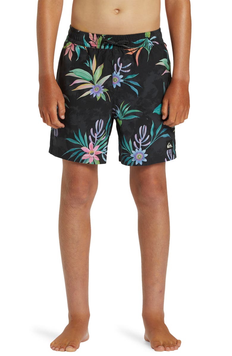 Quiksilver Kids' Everyday Heritage Volley Swim Trunks, Alternate, color, Black
