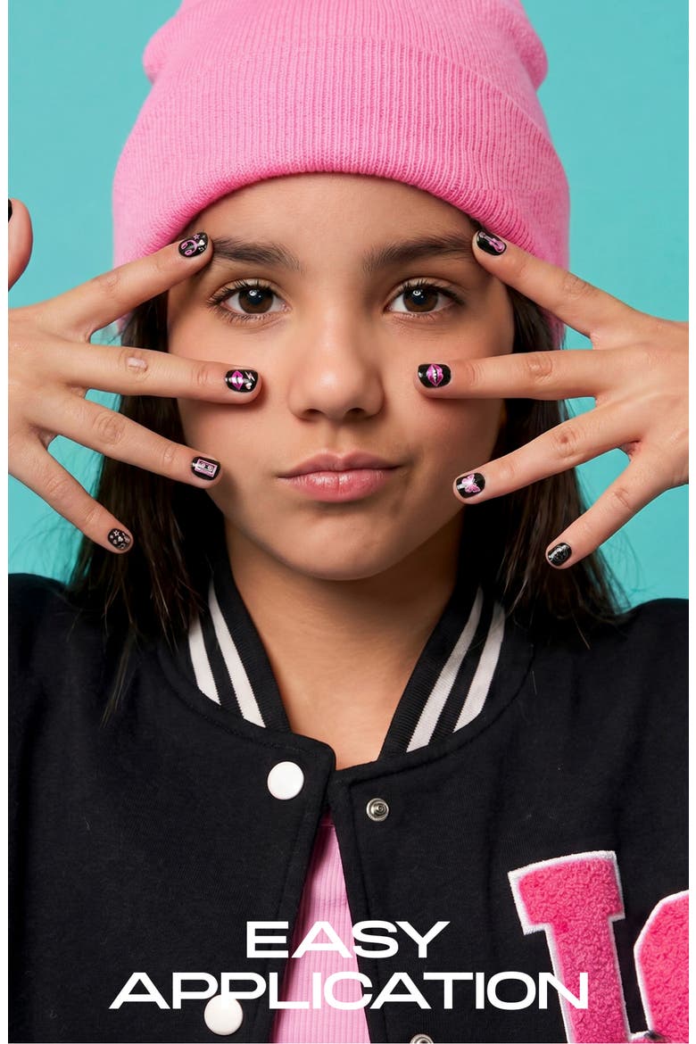 Kids' Glam Rock Nail Stickers, Alternate, color, PINK