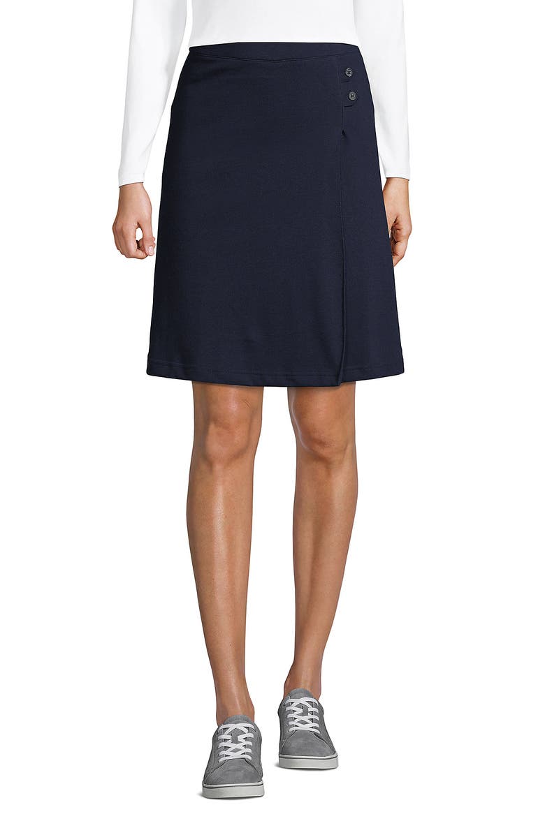 Lands' End Knit Skort, Main, color, Classic Navy